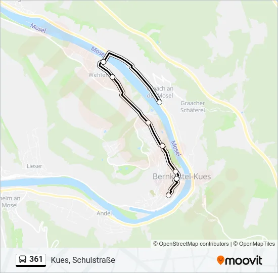 361 Bus Line Map