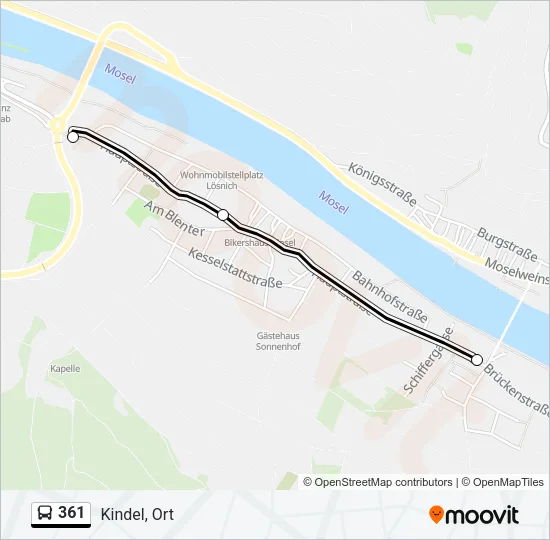 361 Bus Line Map