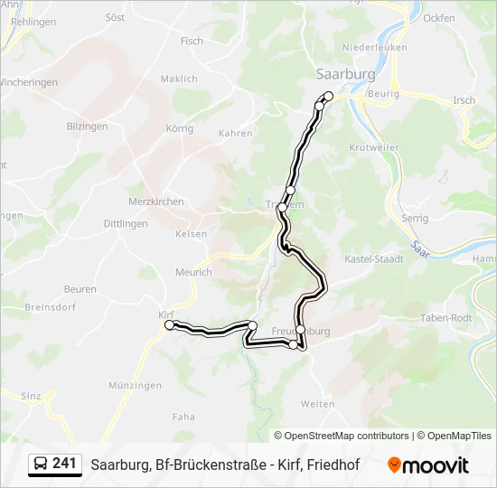 Автобус 241: карта маршрута