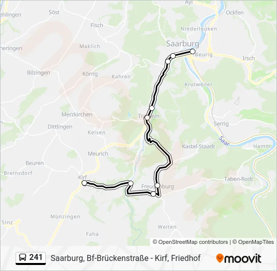 Автобус 241: карта маршрута