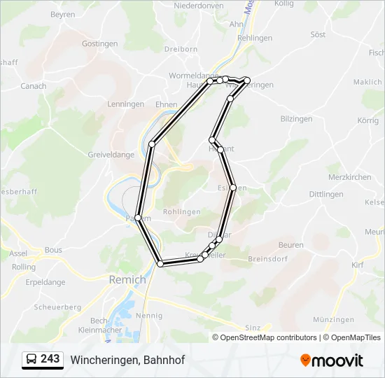 243 Bus Line Map