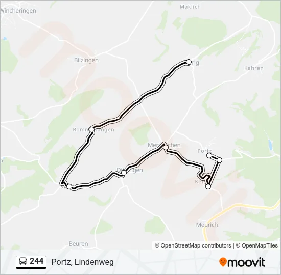 244 Bus Line Map