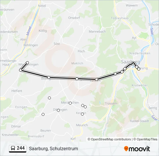 244 Bus Line Map
