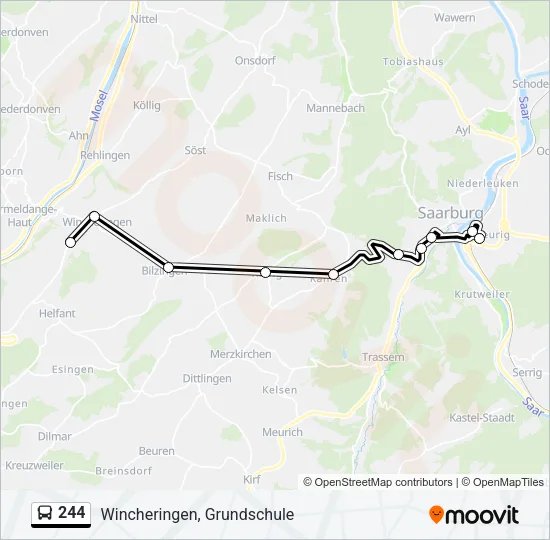 244 Bus Line Map