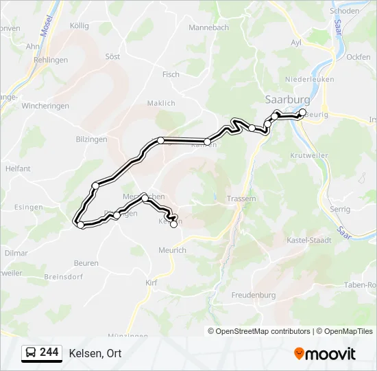244 Bus Line Map