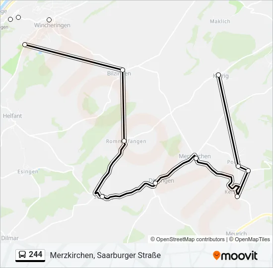 244 Bus Line Map