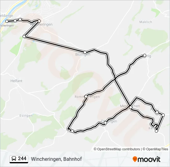 244 Bus Line Map