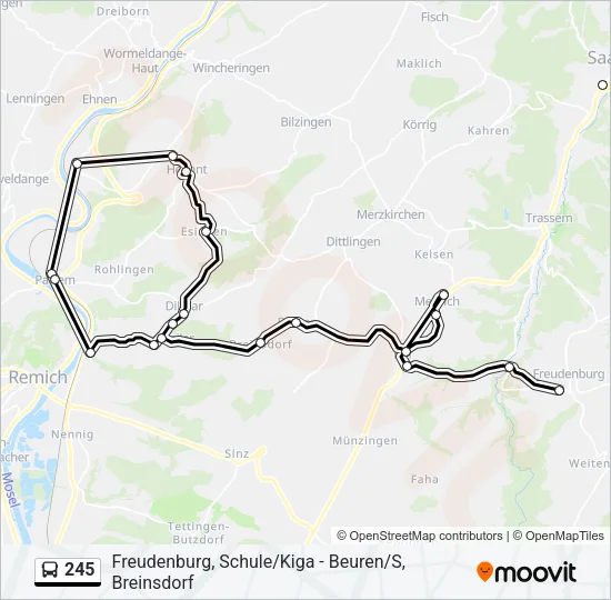 245 Bus Line Map