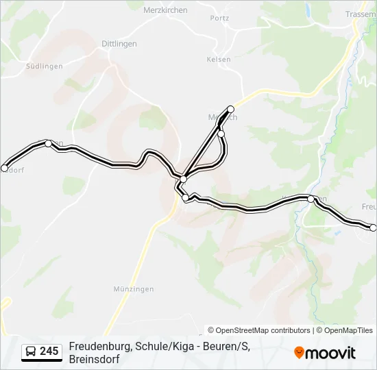 245 Bus Line Map