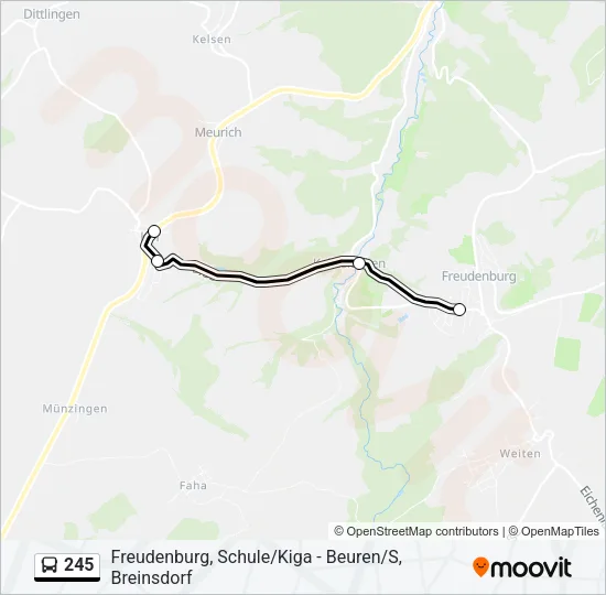 245 Bus Line Map