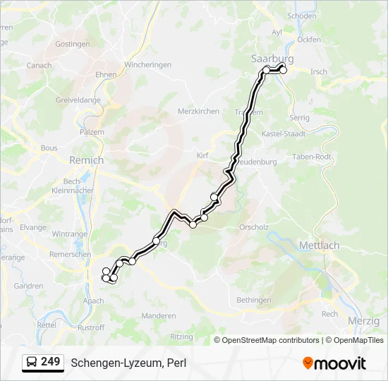 Автобус 249: карта маршрута
