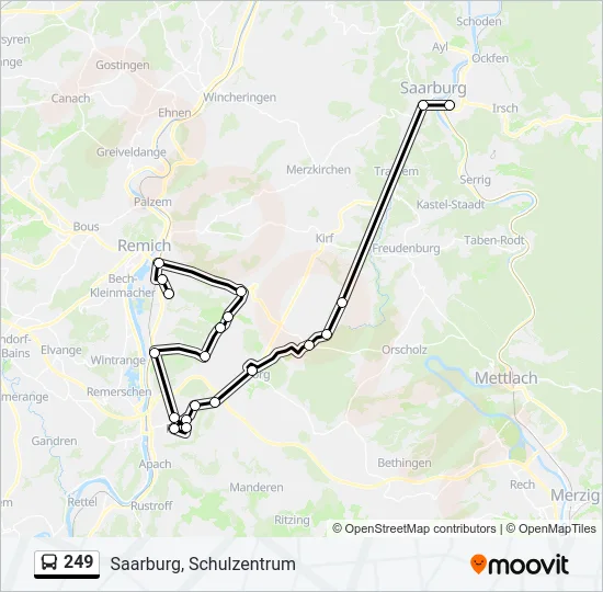 249 Bus Line Map