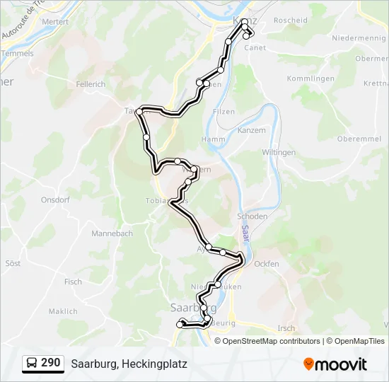 290 Bus Line Map