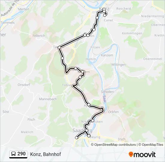 290 Bus Line Map