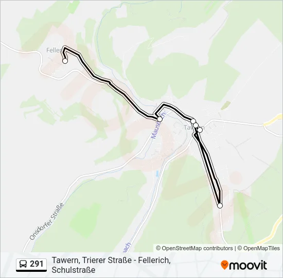 291 Bus Line Map
