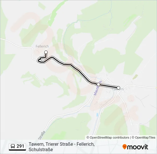 291 Bus Line Map