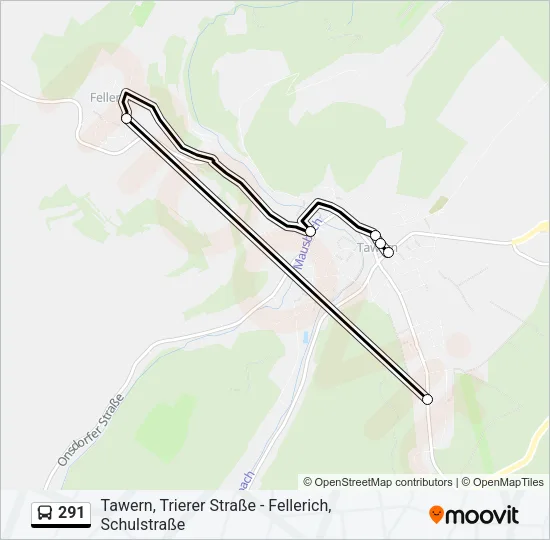 291 Bus Line Map