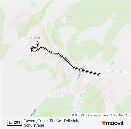 291 Bus Line Map
