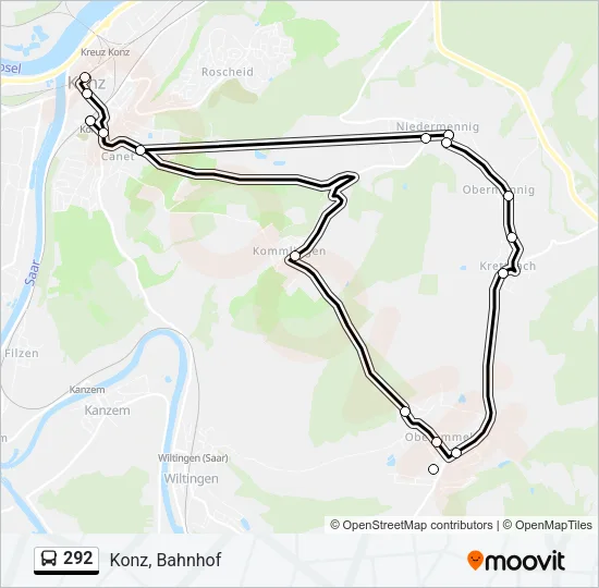 292 Bus Line Map