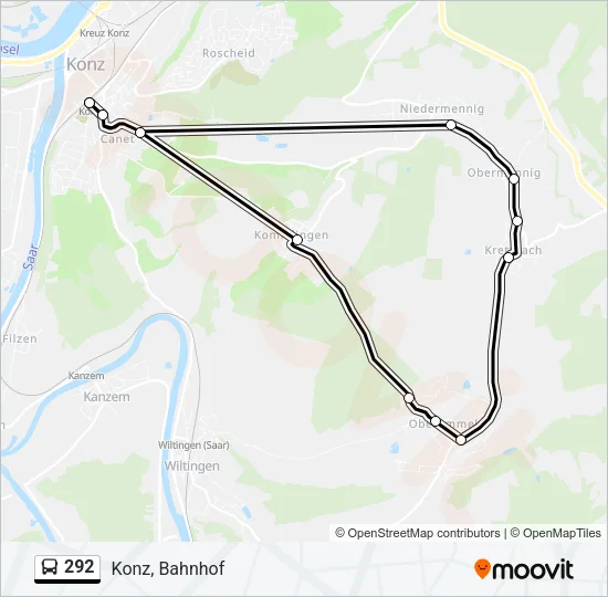 292 Bus Line Map