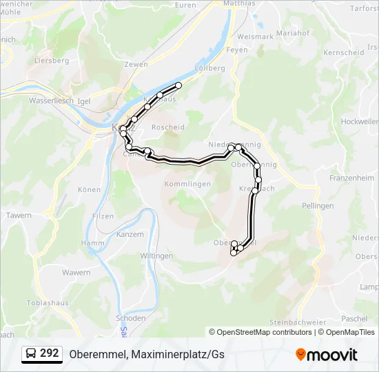 292 Bus Line Map