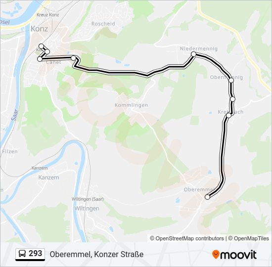 Автобус 293: карта маршрута