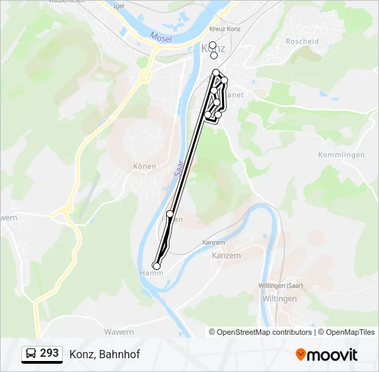 293 Bus Line Map