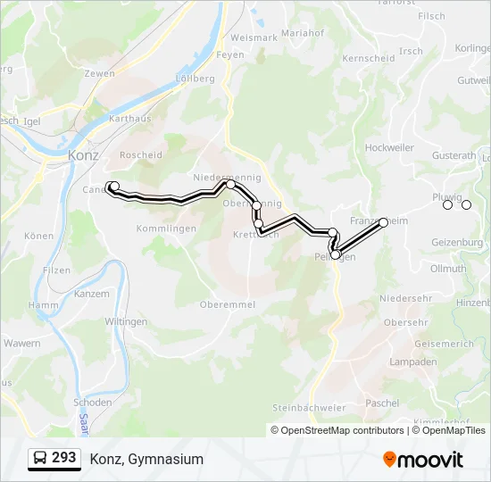 293 Bus Line Map