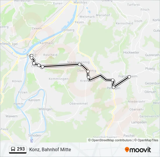 293 Bus Line Map