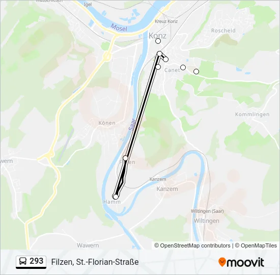 293 Bus Line Map