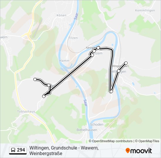 294 Bus Line Map