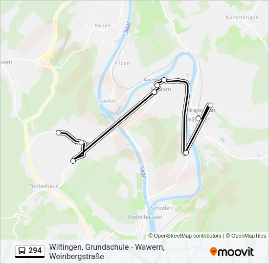 294 Bus Line Map