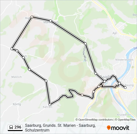 296 Bus Line Map