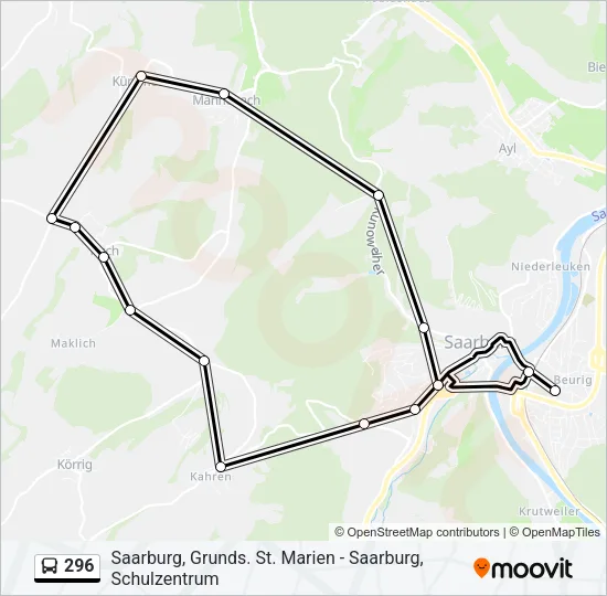 296 Bus Line Map