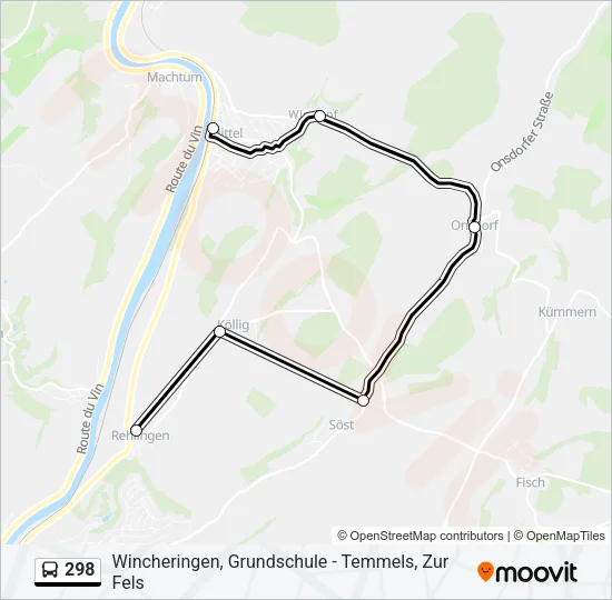 298 Bus Line Map