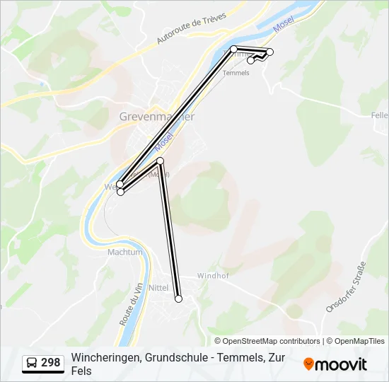 298 Bus Line Map
