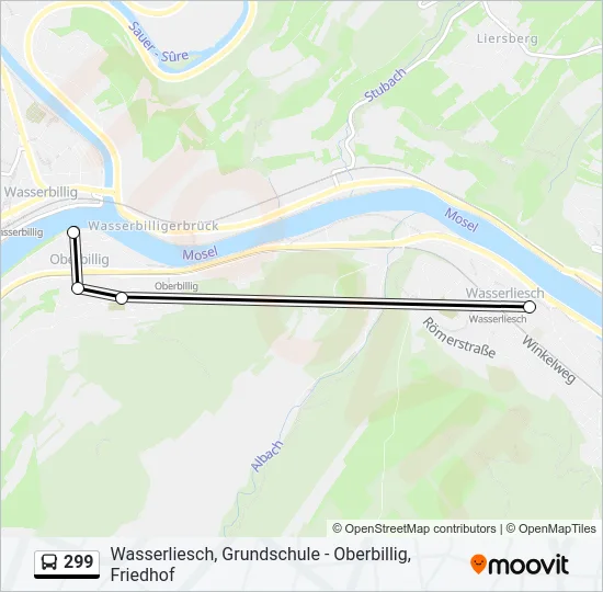 299 Bus Line Map