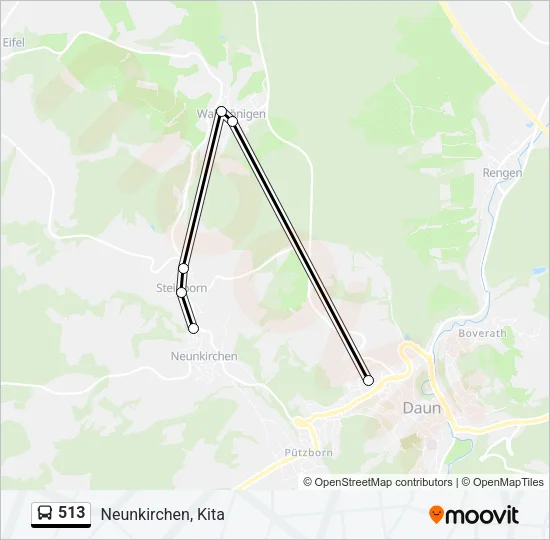 513 Bus Line Map