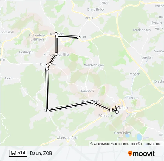 514 Bus Line Map