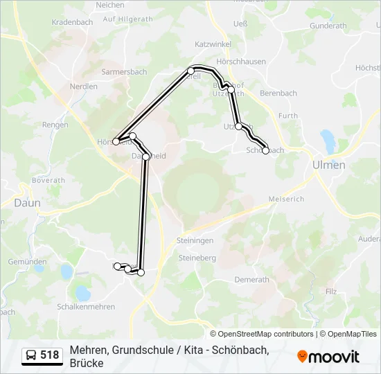 518 Bus Line Map