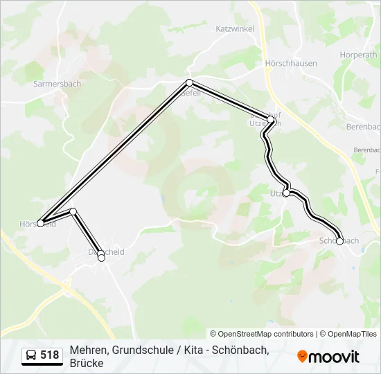 518 Bus Line Map