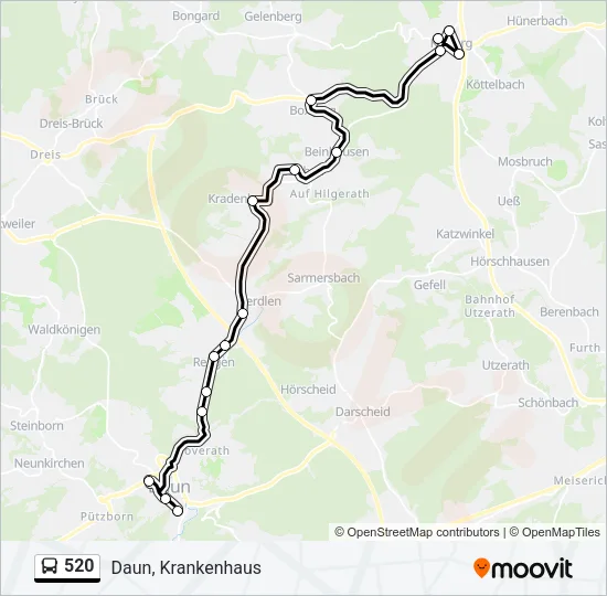 520 Bus Line Map