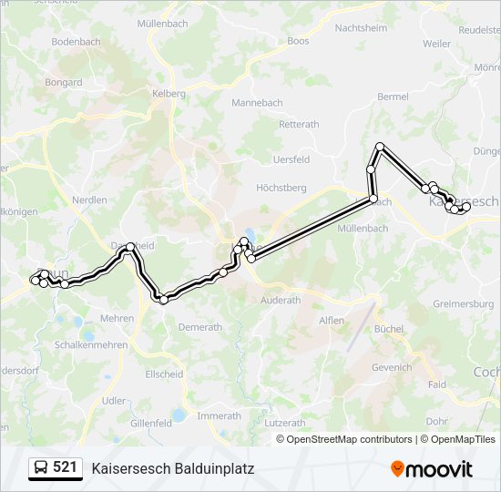 521 Bus Line Map