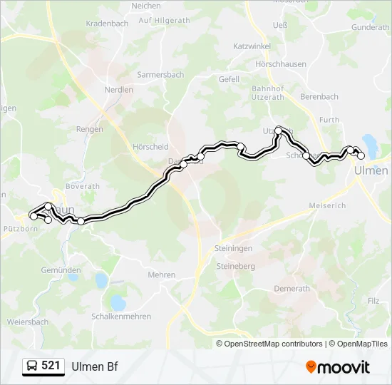 521 Bus Line Map