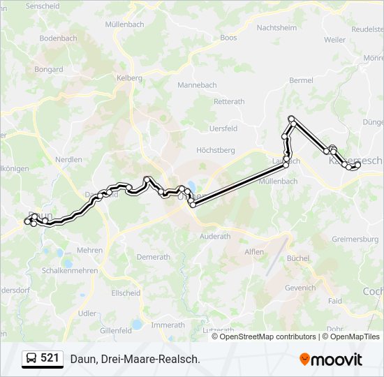 521 Bus Line Map
