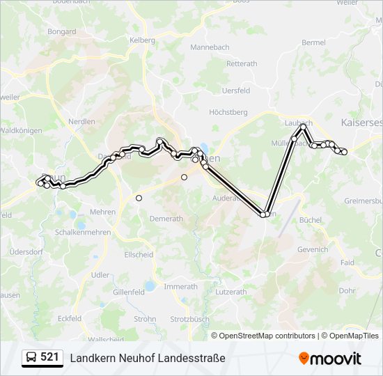 521 Bus Line Map