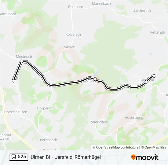 525 Bus Line Map