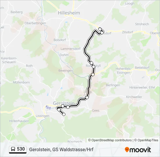 530 Bus Line Map