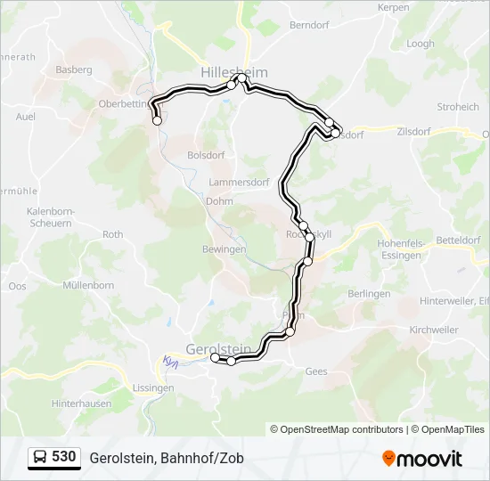 530 Bus Line Map