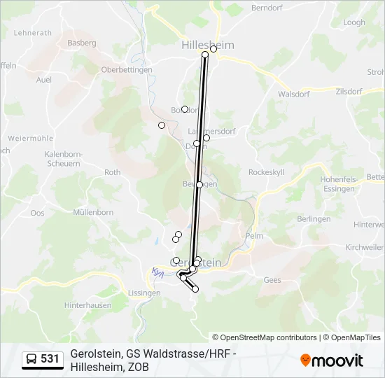 531 Bus Line Map